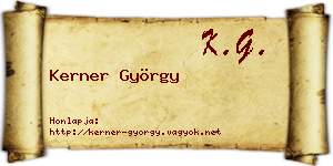 Kerner György névjegykártya