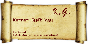 Kerner György névjegykártya